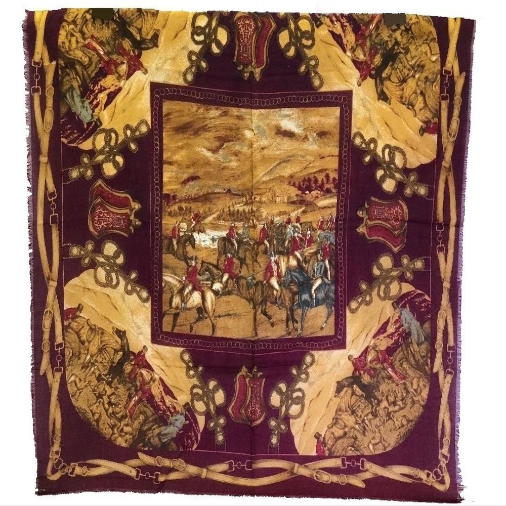 French Vintage Challis - Scarf/Shawl 36x36''