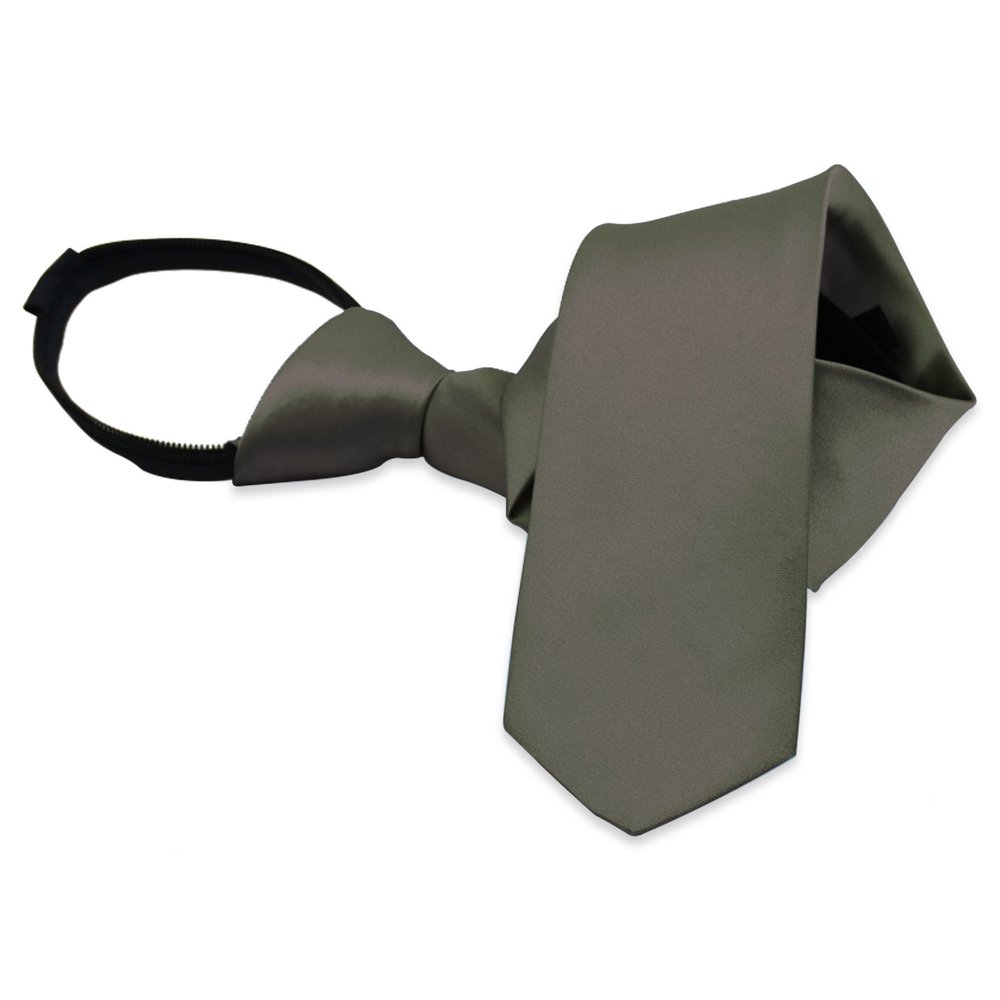 Aurya Solid Color Boys Tie, Polyester Satin Pre-tied Necktie with Adjustable Zipper for Kids Age 812, Wedding, School & Graduation
