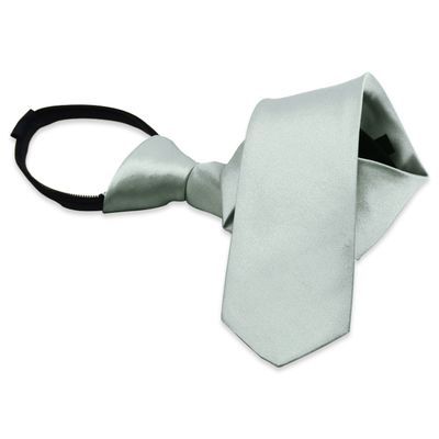 Aurya Solid Color Boys Tie, Polyester Satin Pre-tied Necktie with Adjustable Zipper for Kids Age 812, Wedding, School & Graduation