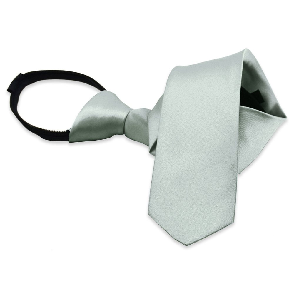 Aurya Solid Color Boys Tie, Polyester Satin Pre-tied Necktie with Adjustable Zipper for Kids Age 812, Wedding, School & Graduation