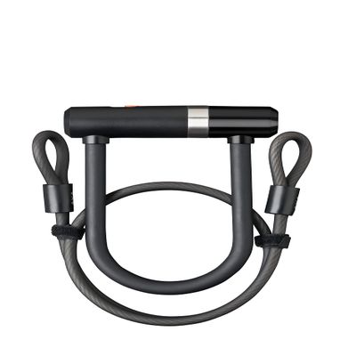 AXA Newton Mini Bike U-Lock with Cable, Heavy Duty Anti-Theft Bicycle U Lock, 14mm Shackle and 10mm x3.25ft Length Security Cable with Mounting Bracket and Keys