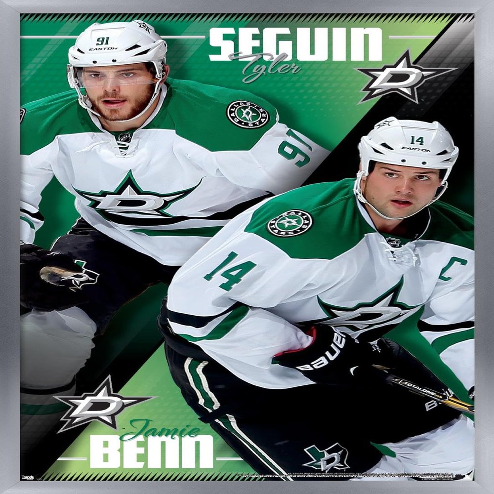 Trends International NHL Dallas Stars - Tyler Seguin and Jamie Benn 14 Wall Poster, 22.375" x 34", Silver Framed Version