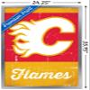 Trends International NHL Calgary Flames - Retro Logo 13 Wall Poster, 22.375" x 34", Silver Framed Version view 3