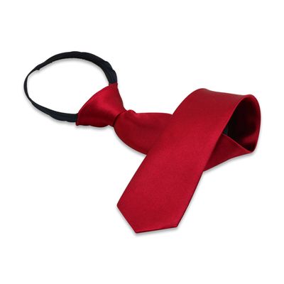 Aurya Solid Color Boys Tie, Polyester Satin Pre-tied Necktie with Adjustable Zipper for Kids Age 812, Wedding, School & Graduation
