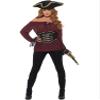 Deluxe Pirate Shirt, Ladies, Burgundy view 1