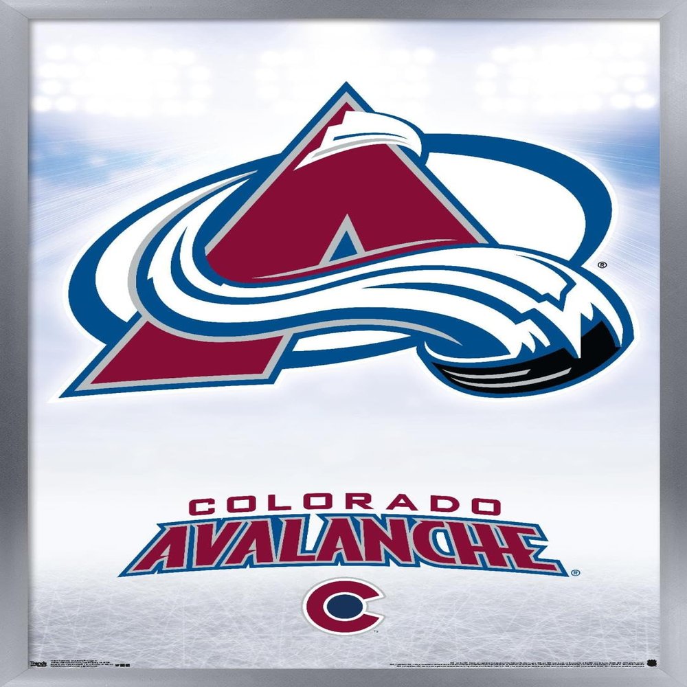 Trends International NHL Colorado Avalanche - Logo 17 Wall Poster, 22.375" x 34", Silver Framed Version