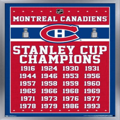 Trends International NHL Montreal Canadiens Champions 13 Wall Poster, 22.375" x 34", Silver Framed Version
