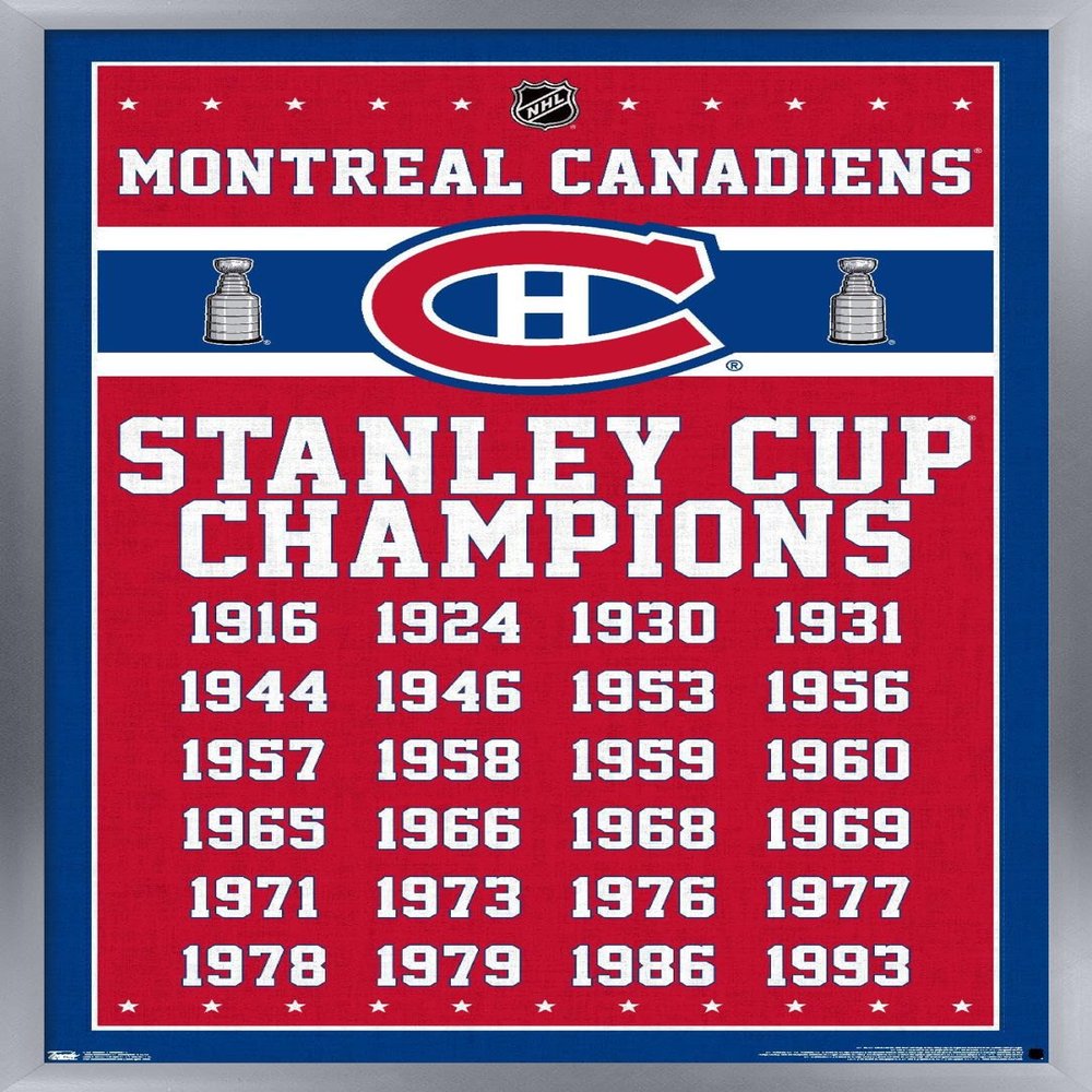 Trends International NHL Montreal Canadiens Champions 13 Wall Poster, 22.375" x 34", Silver Framed Version