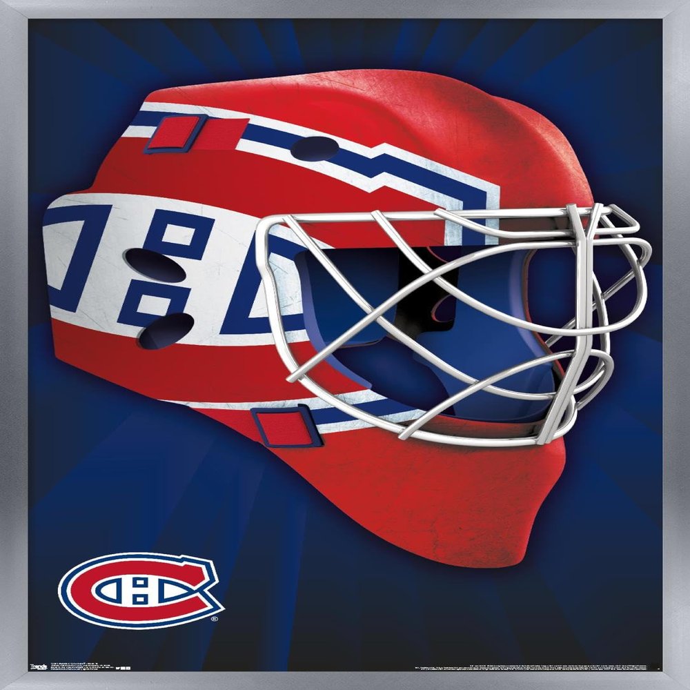 Trends International NHL Montreal Canadiens - Mask 16 Wall Poster, 22.375" x 34", Silver Framed Version