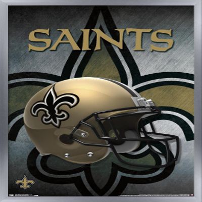 Trends International NFL New Orleans Saints - Helmet 16 Wall Poster, 22.375" x 34", Silver Framed Version