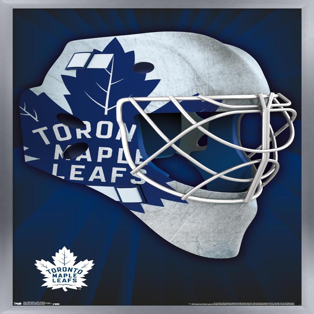 Trends International NHL Toronto Maple Leafs - Mask 16 Wall Poster, 22.375" x 34", Silver Framed Version