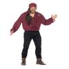 Pirate Shirt, Dark Red, with Lace Up Front view 1