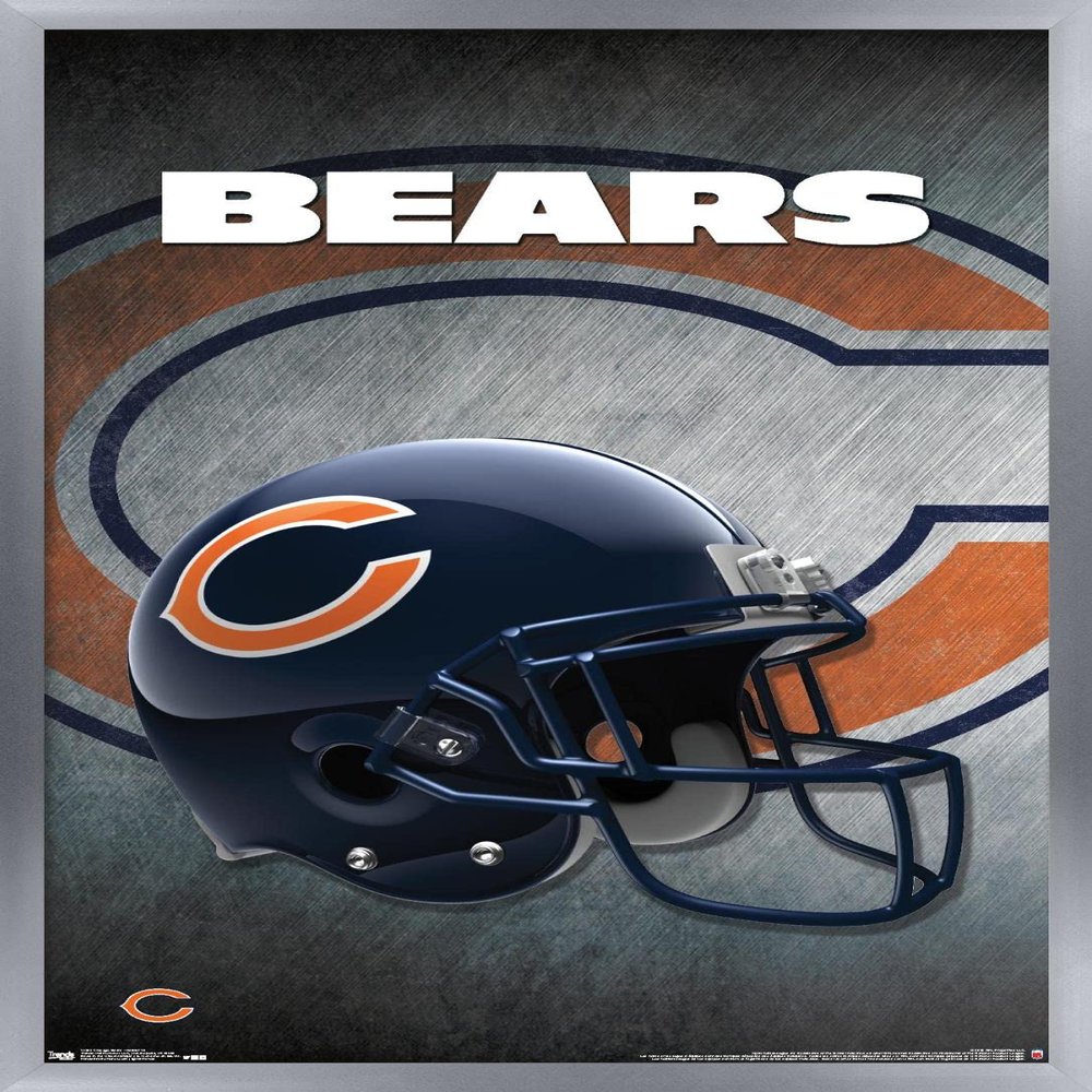 Trends International NFL Chicago Bears - Helmet 16 Wall Poster, 22.375" x 34", Silver Framed Version