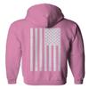 0092. White Vintage American Flag United States America USA us Military Patriotic Sweatshirt Pullover Hoodie (Pink, Small) view 3