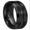 CROWNAL 4mm 6mm 8mm Black Tungsten Wedding Band Ring Men Women Beveled edges Polished Grooved Center Engraved I Love You Size 3.5 To 17 (6mm,16) view 1