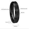 CROWNAL 4mm 6mm 8mm Black Tungsten Wedding Band Ring Men Women Beveled edges Polished Grooved Center Engraved I Love You Size 3.5 To 17 (6mm,16) view 4
