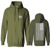 0092. White Vintage American Flag United States America USA us Military Patriotic Sweatshirt Pullover Hoodie (Olive, Large) view 1