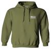 0092. White Vintage American Flag United States America USA us Military Patriotic Sweatshirt Pullover Hoodie (Olive, Large) view 2