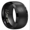 CROWNAL 4mm 6mm 8mm Black Tungsten Couple Wedding Bands Rings Men Women Dome Brushed Finish Beveled Edges Engraved I Love You Size 3.5 To 17 (8mm,7.5) view 1
