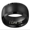CROWNAL 4mm 6mm 8mm Black Tungsten Couple Wedding Bands Rings Men Women Dome Brushed Finish Beveled Edges Engraved I Love You Size 3.5 To 17 (8mm,7.5) view 2