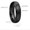 CROWNAL 4mm 6mm 8mm Black Tungsten Couple Wedding Bands Rings Men Women Dome Brushed Finish Beveled Edges Engraved I Love You Size 3.5 To 17 (8mm,7.5) view 3