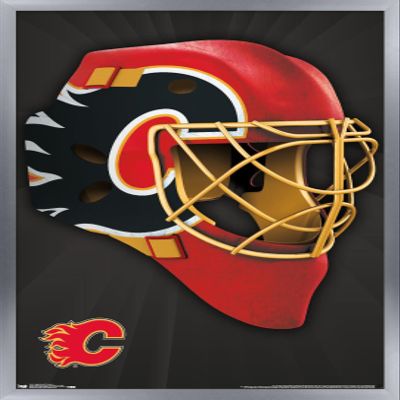 Trends International NHL Calgary Flames - Mask 16 Wall Poster, 22.375" x 34", Silver Framed Version