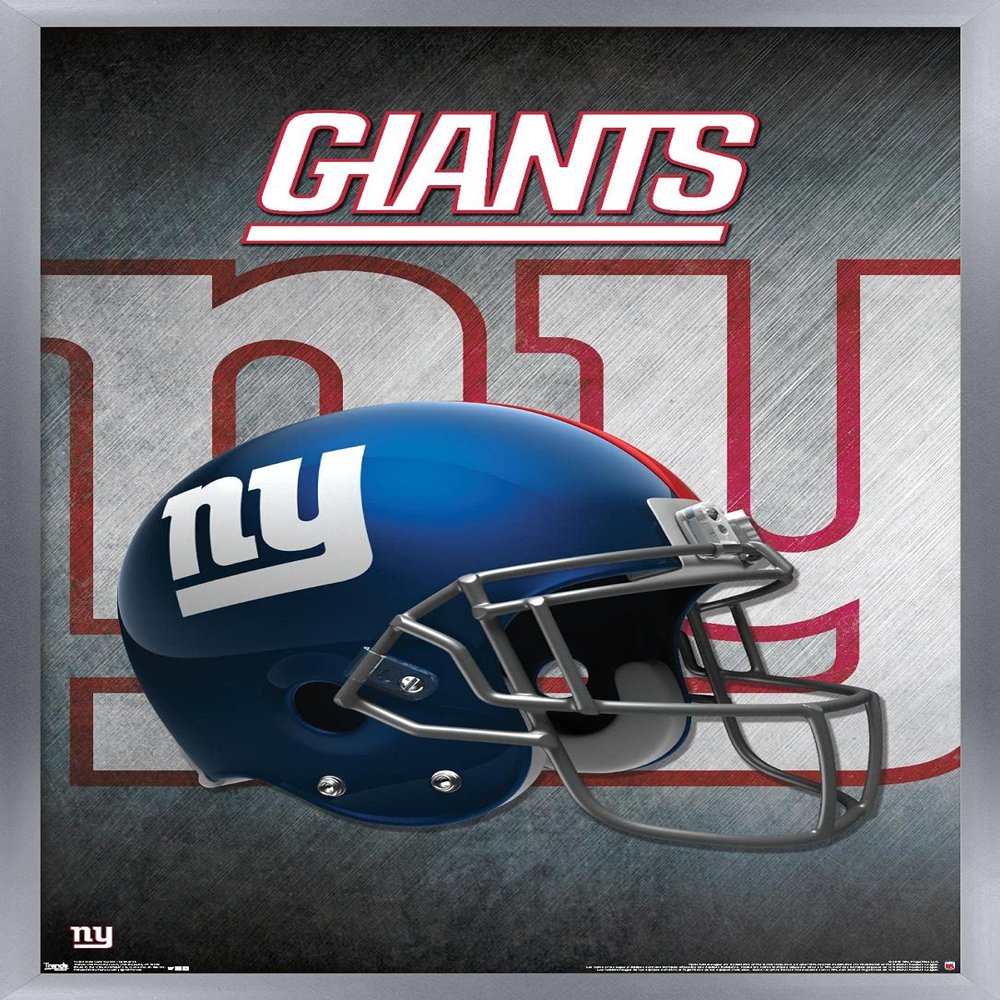 Trends International NFL New York Giants - Helmet 16 Wall Poster, 22.375" x 34", Silver Framed Version