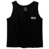 0092. White Vintage American Flag United States America USA us Military Patriotic Men's Tank Top (Black, Large) view 2