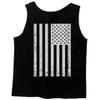 0092. White Vintage American Flag United States America USA us Military Patriotic Men's Tank Top (Black, Large) view 3