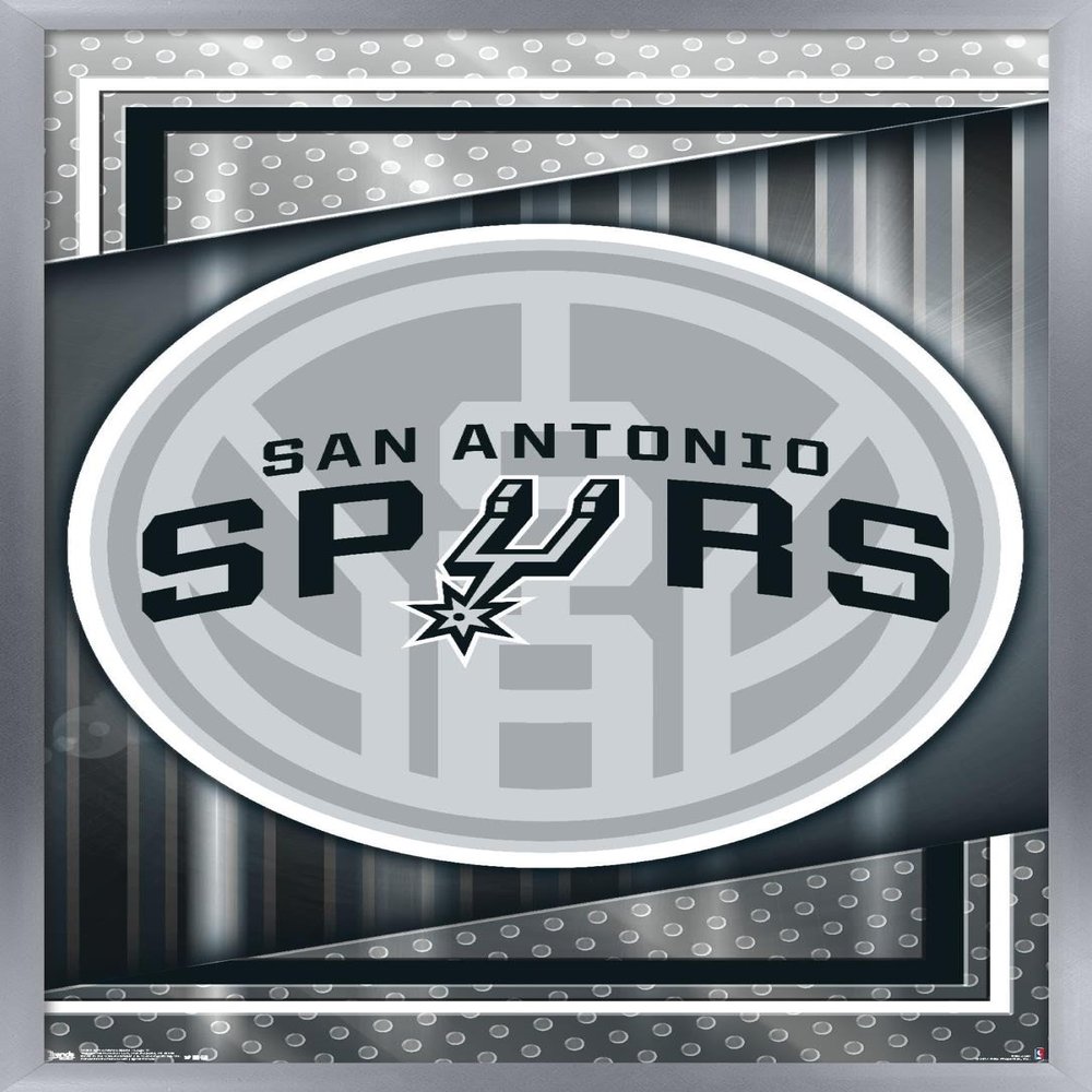 Trends International NBA San Antonio Spurs - Logo 17 Wall Poster, 34L x 22.4W, Silver Framed Version