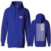 0092. White Vintage American Flag United States America USA us Military Patriotic Sweatshirt Pullover Hoodie (Royal X-Large) view 1