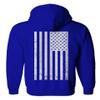 0092. White Vintage American Flag United States America USA us Military Patriotic Sweatshirt Pullover Hoodie (Royal, Medium) view 3