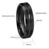 CROWNAL 4mm 6mm 8mm Black Tungsten Wedding Band Ring Men Women Beveled edges Polished Grooved Center Engraved I Love You Size 3.5 To 17 (8mm,13) view 4