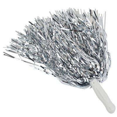 baotongle 12 PCS Cheerleading Squad Spirited Fun Poms Pompoms Cheer Costume Accessory for Party Dance Sports (slivery)