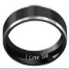 CROWNAL 4mm Black Tungsten Couple Wedding Bands Rings Men Women Polished Beveled Edges Matte Brushed Finish Engraved I Love You Size 3.5 To 17 (4mm,8.5) view 2