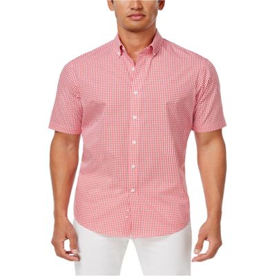 Club Room Mens Skylark Button Up Shirt, Red, Small