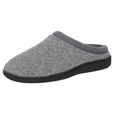 Hanes Comfort Soft Memory Foam Indoor Outdoor Clog Slipper Shoe - Mens and Boys Sizes, Grey, Medium