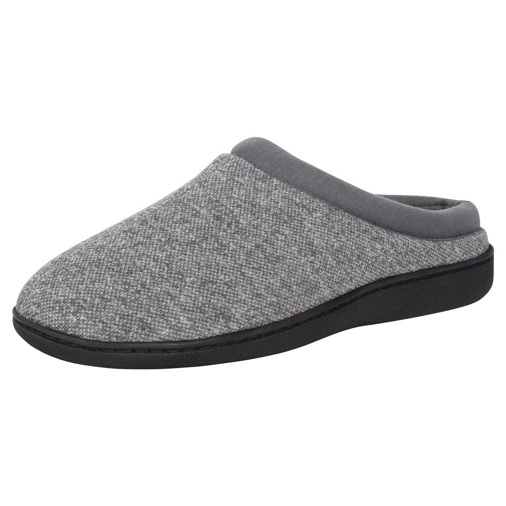 Hanes Comfort Soft Memory Foam Indoor Outdoor Clog Slipper Shoe - Mens and Boys Sizes, Grey, Medium