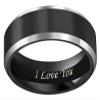 CROWNAL 6mm Black Tungsten Couple Wedding Bands Rings Men Women Polished Beveled Edges Matte Brushed Finish Engraved I Love You Size 3.5 To 17 (6mm,14) view 2