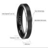 CROWNAL 6mm Black Tungsten Couple Wedding Bands Rings Men Women Polished Beveled Edges Matte Brushed Finish Engraved I Love You Size 3.5 To 17 (6mm,14) view 3