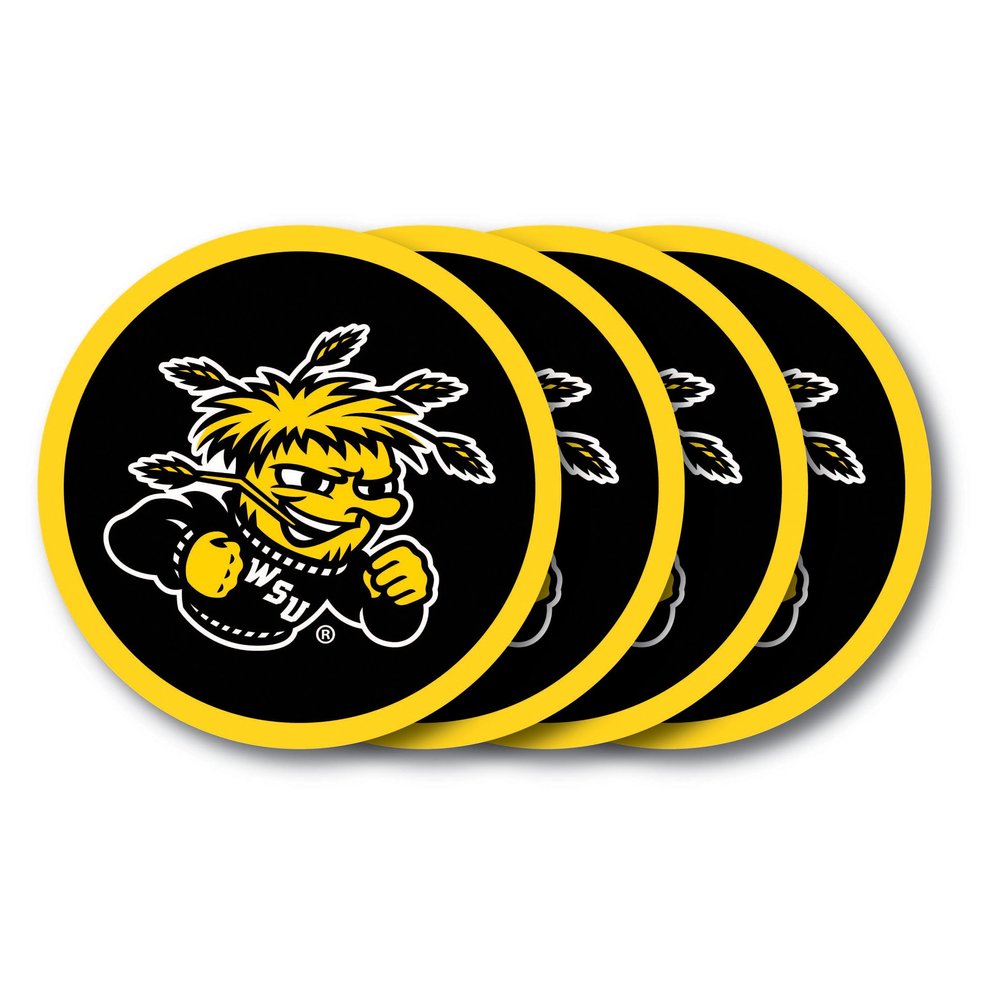 Duck House NCAA Wichita State Shockers Vinyl Coaster Set (Pack of 4) White
