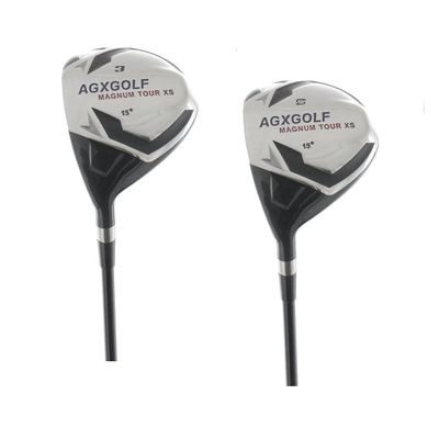 AGXGOLF Men's Left Hand 2X-Tall Length Magnum XS 3 + 5 Fairway Woods Set: Graphite Shafts + Head Covers: Senior Flex, Built in The USA