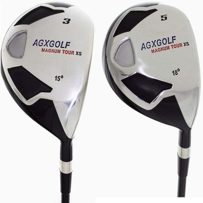 AGXGOLF Men's Left Hand Senior Flex, XTall Length Magnum XS 3 + 5 Fairway Woods Set: Graphite Shafts + Head Covers