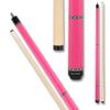 Action VAL27 Value Series Pool Cue - 58" Cue - Hard Maple Shaft with 13mm Boar Skin Tip - Hot Pink with Pale Pink and Purple Rings, 18oz view 1