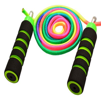 Anna's Rainbow Rope Kids Jump Rope Durable Child Friendly Skipping Rope - Exercise Toy for Playground with Lightweight Foam Handles and Vibrant Colors - 8ft Tie Dye