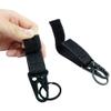 FAIRWIN Tactical Gear Clip, Nylon Key Ring Holder or Tactical Belt Keepers Military Utility Hanger Carabiner Tactical Molle Hook, Black, Tan, Green(Black,4.2 inch L and 1 inch W) view 3