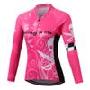 BIYINGEE Women's Cycling Jersey Long Sleeve with Reflective Stripe Skull Pink Size XXL(CN)
