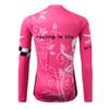 BIYINGEE Women's Cycling Jersey Long Sleeve with Reflective Stripe Skull Pink Size XXL(CN) view 2
