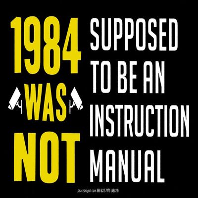 1984 was Not Supposed to Be an Instruction Manual - Bumper Sticker/Decal (7.75" X 3.5")