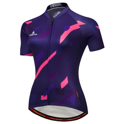 Uriah Women's Cycling Jersey Short Sleeve Reflective Pink Purple Size M(CN)